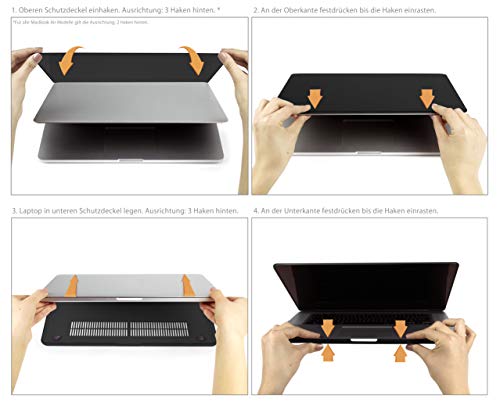 MyGadget Funda Dura Mate para Apple MacBook 12" Retina 2015 - 2017 / Modelo A1534 - Case Plástico Duro - Carcasa Hardshell / Cubierta Rígida - Cover Negro