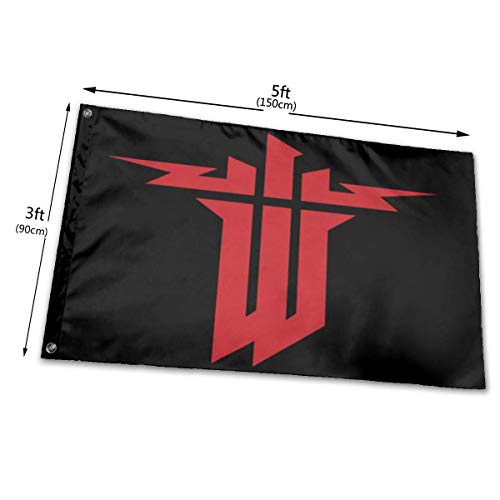 MYGED Wolfenstein Young-Blood Flag Banderas para Exteriores 100% poliéster de una Sola Capa 3 x 5 pies