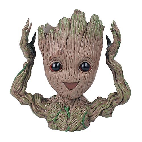 N / A Baby Groot Flower potPlanter Figurines Tree Man Cute Model Pen HolderJardín Jardinera Flower Pot Kids Gift Decoración del hogar como espectáculo