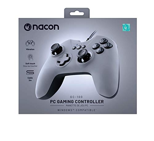 Nacon - Controlador Gaming, Color Gris (Windows XP, Vista, 7, 8, 10)