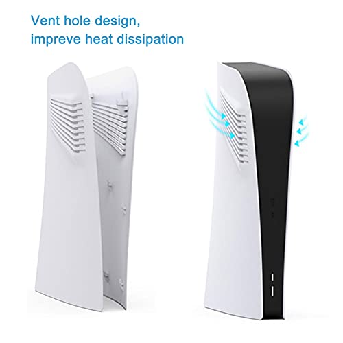 NAKYLUCY Carcasa Protectora Placa Panel Repuesto para Versión Disco PS5 Y Versión Digital PS5, Carcasa Repuesto PS5 Fácil Usar, Color Blanco