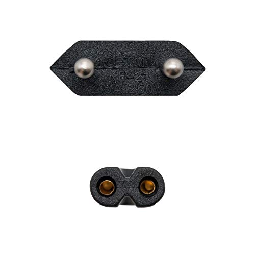 NANOCABLE 10.22.0402 - Cable de Alimentación para Cargador de Portátiles en Forma de 8 (CEE 7/16/M-C7/H, 100% Cobre AWG18, 1.5mts) Color Negro