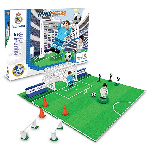 NANOSTARS, Bloques Compatible Penalty Set Standard de Real Madrid Juegos de construcción Multicolor, 2 Figuras, 78 Piezas