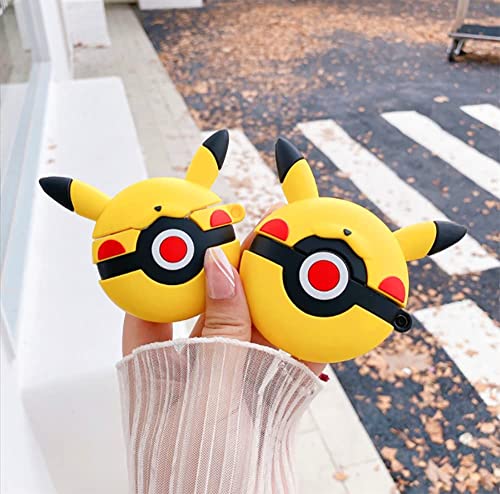 NANTING Funda de Silicona para AirPods 3rd Gen, 3D Cute Kawaii Anime Fashion Funny Cool Design Funda Protectora para Apple Airpod con Llavero, para Hombres/Mujeres/Adolescentes/Niñas/Niños (Pikachu)