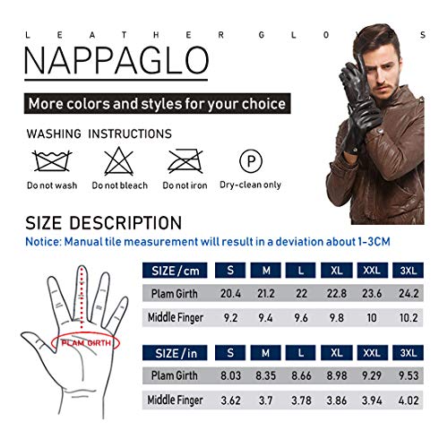 Nappaglo Men 's Deerskin fingerless guantes medio dedo de cuero guantes de conducir moto Ciclismo Equitacion sin forro (S (Palm circunferencia: 8.1"), arena)