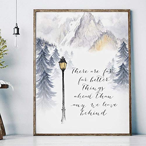 Narnia Arte Imprimir CS Lewis Cita Poster Abstracto Paisaje Pared Arte Lienzo Pintura CláSico Literatura Poster Hogar Dormitorio Decoracion 30x40cm No Marco