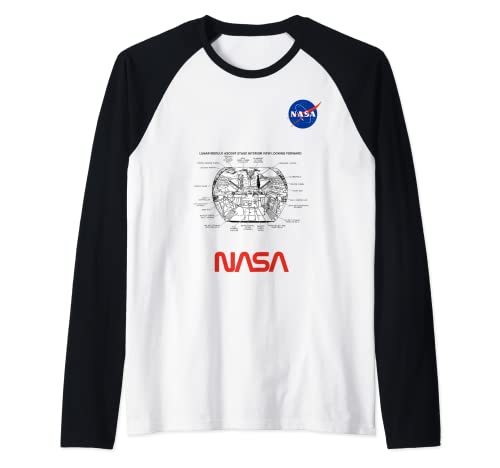 NASA Diseño Espacial de la Hermoso Lunar Module Ascent Stage Camiseta Manga Raglan