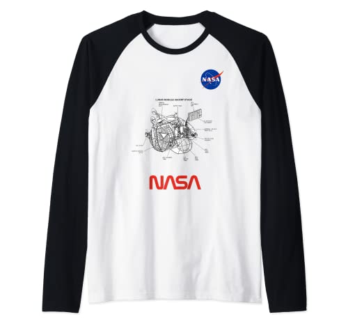 NASA Diseño Espacial de la Hermoso Lunar Module Ascent Stage Camiseta Manga Raglan