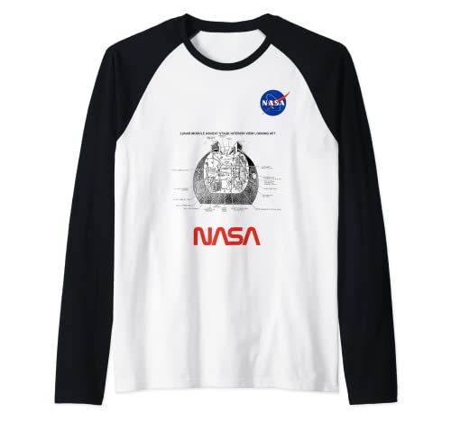 NASA Diseño Espacial de la Hermoso Lunar Module Ascent Stage Camiseta Manga Raglan