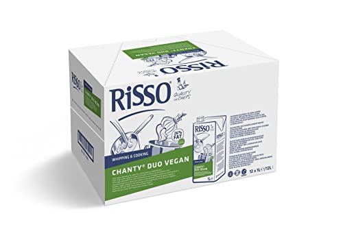Nata Vegetal Chanty Duo Vegan - Brick de 1 L - Sabor Neutro para Potenciar Otros Sabores y Textura Cremosa - Sin Gluten y Sin Lactosa - Nata para Montar y Cocinar - Risso