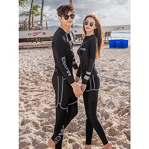 Natación De Traje De Baño De Buceo para Hombre Añadir Fertilizante 3-PC Conjunto De Manga Larga Elástica Sacre Sol Sailboat Negro MUMUJIN (Size : XXL)