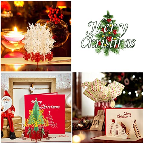 Navidad Tarjetas,Tarjetas de Navidad 3D,Navidad Tarjeta de felicitación Pop Up Regalo Tarjeta con Sobres,para decoraciones navideñas y felicitaciones navideñas