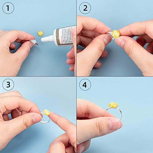 NBEADS 100 Bases de Anillo de Almohadilla de Latón, Plomo Y Cadmio Libre, Ajustable, Tamaño: Anillo: Alrededor de 17 mm de Diámetro Interior, Bandeja: Alrededor de 6 mm En Diámetro