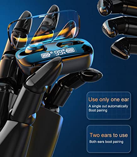 NC Ultra-Low Latency Fast Charge Voice Control Call Music Game Subwoofer Bluetooth 5.0 Wireless Binaural Stereo Headset LED Display Multi-Point Connection Sports IPX7 Waterproof Headset