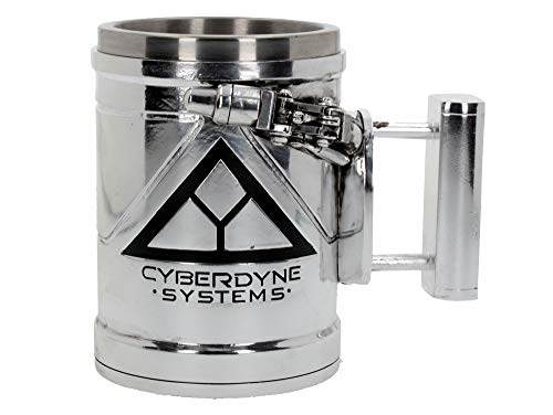 Nemesis Now B4656N9 Terminator 2 Tanques 17 cm, resina con inserto de acero inoxidable, plata