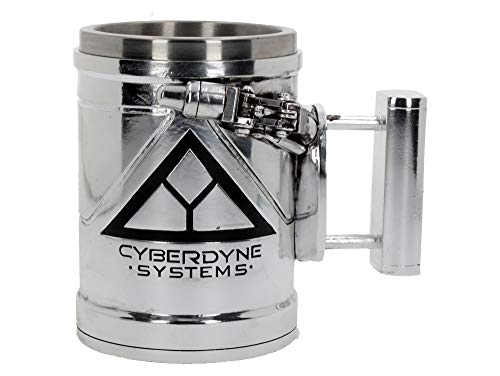 Nemesis Now B4656N9 Terminator 2 Tanques 17 cm, resina con inserto de acero inoxidable, plata