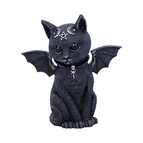 Nemesis Now B5149R0 Malpuss Winged - Figura de Gato Oculto, poliresina, Color Negro y Plateado, 10 cm