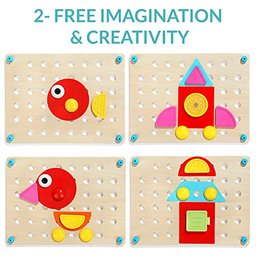 Nene Toys Puzzle Infantil de Madera 8 en 1 – Juguete Educativo para Niños y Niñas de 2 3 4 años – Mosaicos 3D con 8 Coloridos Diseños de Rompecabezas – Juego Montessori de Desarrollo Cognitivo