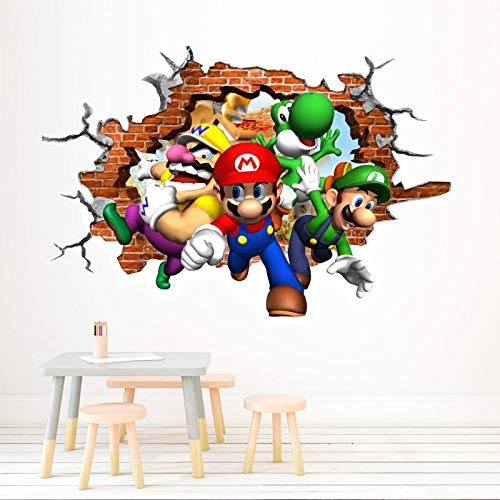 Nensuo 3D Pegatinas de Pared Mario Party Island Tour Poster Super Mario Bros Wallpaper 3D Window Stickers Vinilos Decorativos para Dormitorio PVC 60x90cm-A_80*120CM