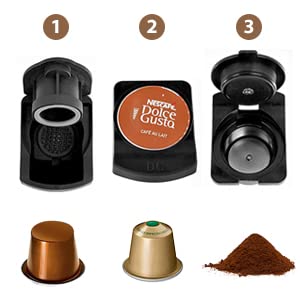 Nespresso Dolce Gusto Genio Bonsenkitchen, Cafetera de cápsulas, Cafetera 3 en 1, apagado automático, Diseño Compacto, 1400W, depósito de agua de 1L (Blanco)
