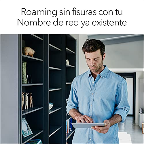 NETGEAR - Repetidor WiFi 6 mesh AX1600 EAX12, extensor WiFI con 1 puerto LAN y 4 streams, amplificador WiFi inalámbrico compatible con módems de fibra y adsl, color blanco