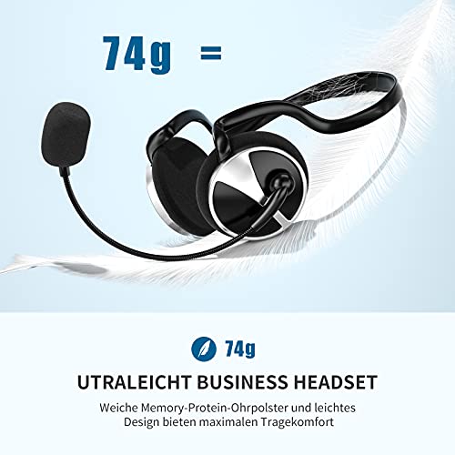 Newaner Auriculares PC con Microfono, USB/3.5mm Auricular, Ligeros Cascos con Cancelacion de Ruido Mic, Headset con Cable para Negocios, Teamspeak, VoIP, Skype, Telefono, Moviles, Oficina, Teleconfe