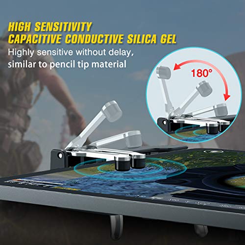 Newseego Mando Movil PUBG, Controlador de Juego Móvil con Soporte para Tablet PC Ajustable, Sensible de Disparo Gamepad para Android y iOS, Negra