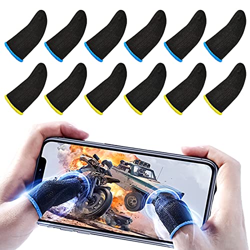 Newseego PUBG Finger Sleeves, Juego de Mangas para el Dedo del Juego Móvil, Game Thumb Sleeve[12 Pack][Aplicar a la Competencia] Pantalla táctil de Dedo Manga Transpirable Disparos sensibles al Sudor