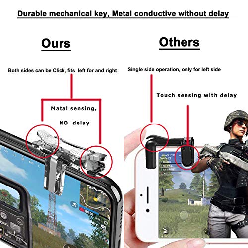 Newseego PUBG Phone Game Controller Triggers, L1R1 Trigger Controladores de Teléfonos Móviles Alas Frías Disparar el Botón Sensible para Disparar y Apuntar para Navajas para Android y iOS(1 par)