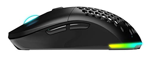 Newskill Arakne Elite Ratón RGB Profesional Gaming Wireless 16.000 dpi- Diseño Ambidiestro, Botones Laterales y Cubierta Superior Modular, Negro