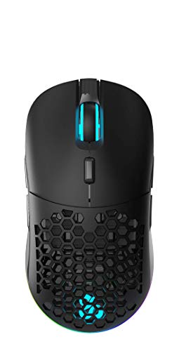 Newskill Arakne Elite Ratón RGB Profesional Gaming Wireless 16.000 dpi- Diseño Ambidiestro, Botones Laterales y Cubierta Superior Modular, Negro