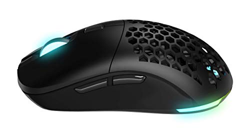 Newskill Arakne Elite Ratón RGB Profesional Gaming Wireless 16.000 dpi- Diseño Ambidiestro, Botones Laterales y Cubierta Superior Modular, Negro