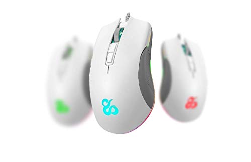 Newskill Eos Ivory Raton Gaming Profesional con Iluminación RGB, 16000 dpi y Sensor Óptico Pixart PMW 3360 - Color Blanco