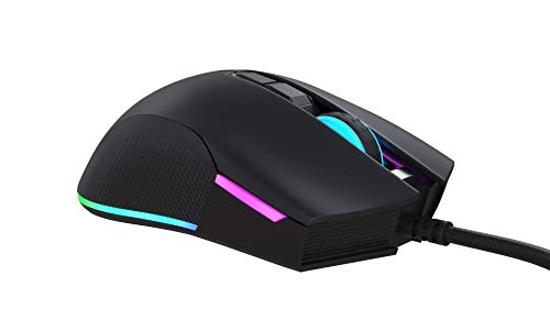 Newskill Eos - Ratón para Gaming RGB (10 perfiles configurables por el usuario según el modo de iluminación) Profesional (Sensor óptico 16000 DPI) Color Negro