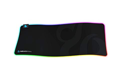 Newskill Nemesis V2 Alfombrilla Gaming RGB con Base de Goma Natural y Superficie de microfibras (retroiluminación RGB Alrededor de la Base) - Tamaño XL - Color Negro