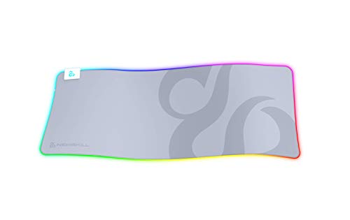 Newskill Nemesis V2 Ivory Alfombrilla Gaming RGB con Base de Goma Natural y Superficie de microfibras (retroiluminación RGB Alrededor de la Base) - Tamaño XL - Color Blanco