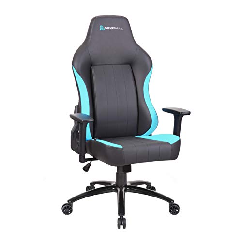 Newskill NS-CH-AKERON-BLUE Akeron - Silla gaming profesional con marco de acero reforzado (sistema de balanceo, reclinable hasta 180 grados, reposabrazos 3D) - Color Azul, mediano