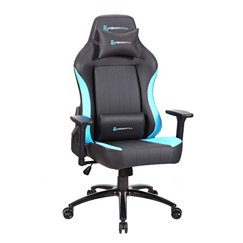 Newskill NS-CH-AKERON-BLUE Akeron - Silla gaming profesional con marco de acero reforzado (sistema de balanceo, reclinable hasta 180 grados, reposabrazos 3D) - Color Azul, mediano