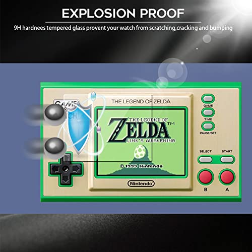 NEWZEROL 4 Pieza Protector de pantalla Compatible para Game & Watch (The Legend of Zelda) (Super Mario Bros) [Antiarañazos] Protector de pantalla de vidrio templado de alta definición de 9 durezas