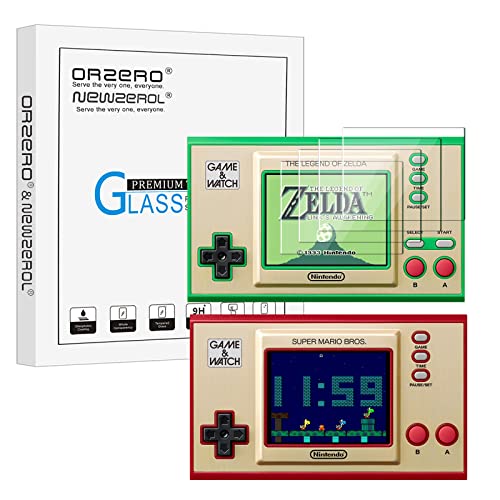 NEWZEROL 4 Pieza Protector de pantalla Compatible para Game & Watch (The Legend of Zelda) (Super Mario Bros) [Antiarañazos] Protector de pantalla de vidrio templado de alta definición de 9 durezas