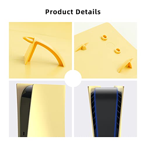 NexiGo Accesorios PS5 Conjunto de Cubierta, Placa Frontal del Controlador y Cubierta Protectora para Playstation 5 Digital Edición, Cubierta Protectora Antiarañazos a Prueba de Polvo (Dorado)