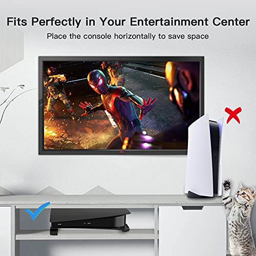 NexiGo PS5 Soporte Horizontal, [Diseño Minimalista], Soporte Base PS5, Compatible con Playstation 5 Disc y Ediciones Digitales, Negro