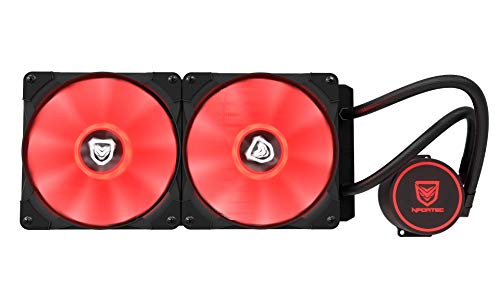 Nfortec Hydrus V2 Refrigeración Líquida 240mm con Ventilador LED Red de 120mm (Compatible con AMD e Intel) - Color Rojo