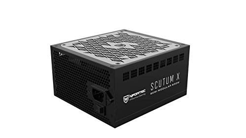 Nfortec Scutum X Semi Modular 750W - Fuente de alimentación para PC con Certificación 80+ Bronze y Cableado Mallado Semi Modular - Color Negro