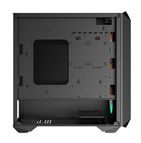 Nfortec Synistra Black Torre Gaming ATX 3.0 RGB con Frontal Mallado, más de 20 Modos de iluminación e Instalación en Formato Vertical - Color Negro