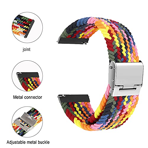 Niboow 22mm Correa Compatible con Samsung Galaxy Watch 3 45mm, Elástica Correa Deportiva Trenzada para Samsung Gear S3 Frontier/Samsung Gear S3 Classic/Samsung Galaxy Watch 46mm/Samsung Gear S-Vistoso