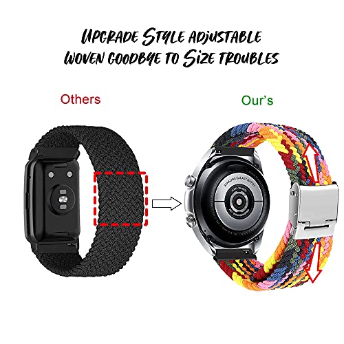 Niboow 22mm Correa Compatible con Samsung Galaxy Watch 3 45mm, Elástica Correa Deportiva Trenzada para Samsung Gear S3 Frontier/Samsung Gear S3 Classic/Samsung Galaxy Watch 46mm/Samsung Gear S-Vistoso