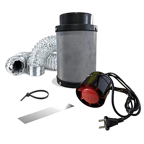 Nice Grow Canalizado Juego de Grow Tienda de campaña Black Orchid axial FLO Turbo 243 CBM/H aktivkohlefliter 125