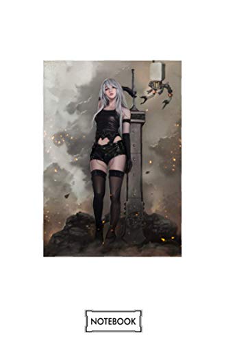 Nier Automata Cool A2 Game Notebook: Matte Finish Cover, Planner, Journal, Diary, 6x9 120 Pages, Lined College Ruled Paper