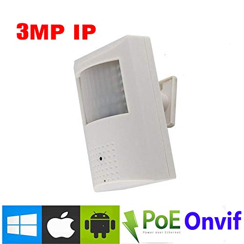 NightKing Cámara de seguridad IP oculta PoE 3MP espía oculta, lente de 3,7 mm, P2P, ONVIF, vista de aplicación gratuita